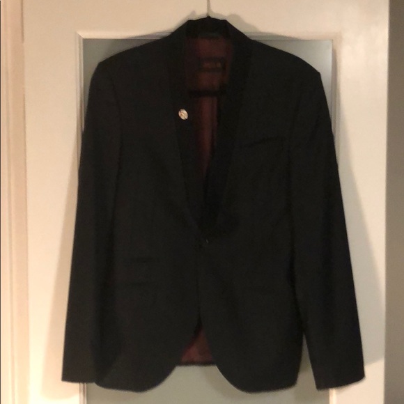 Men’s Designer Black Tuxedo Blazer 38R Medium - Picture 1 of 7